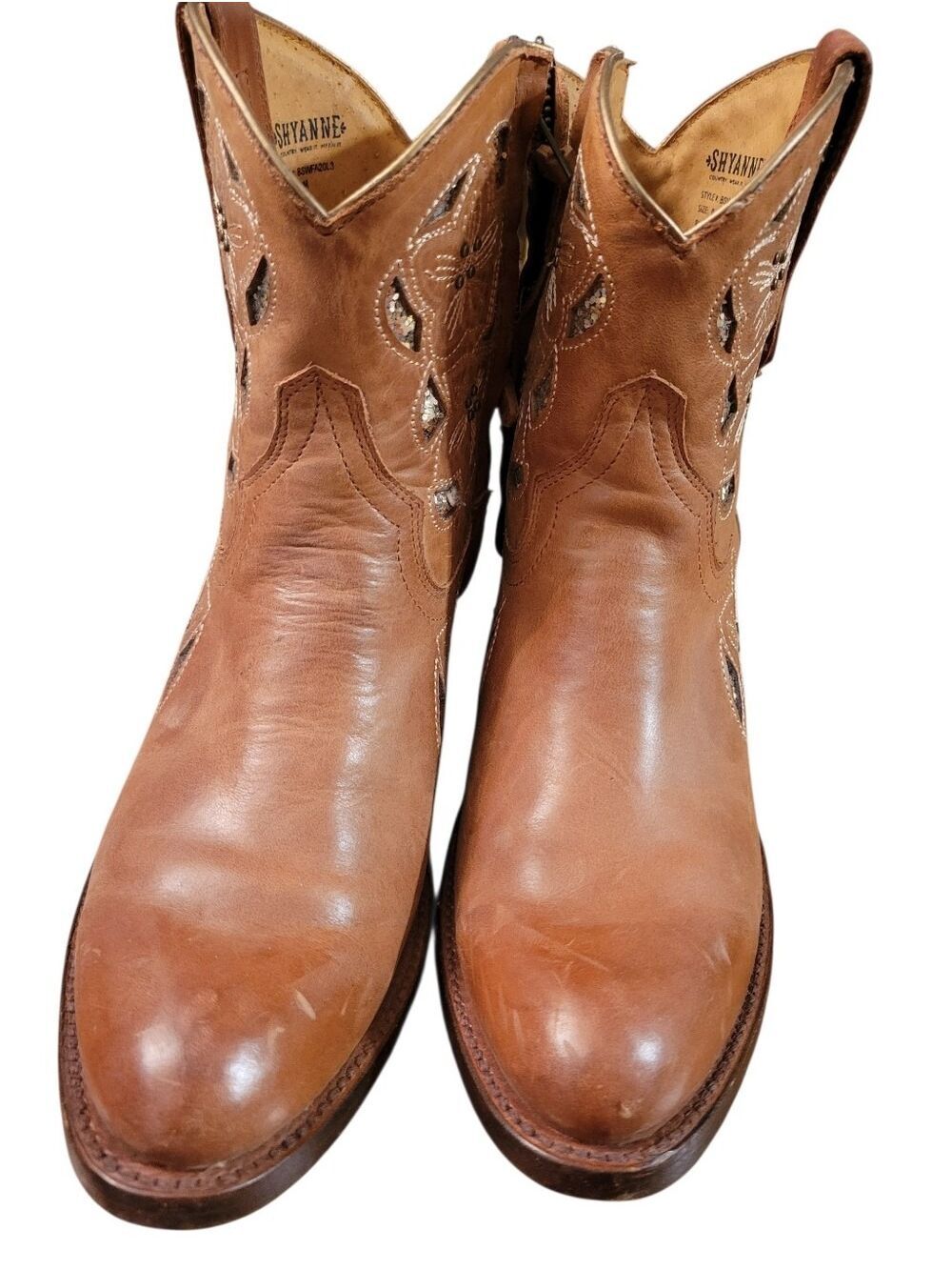 Shyanne Western Ankle Tan Bling Boots Size 9 Country Farm RODEO - Picture 6 of 8